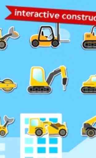 Baufahrzeuge - Kipper und Bagger für Kinder mit Aktivitäten, Puzzles, und Interaktive Spiele 2