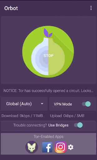Orbot: Vermittlung mit Tor 1