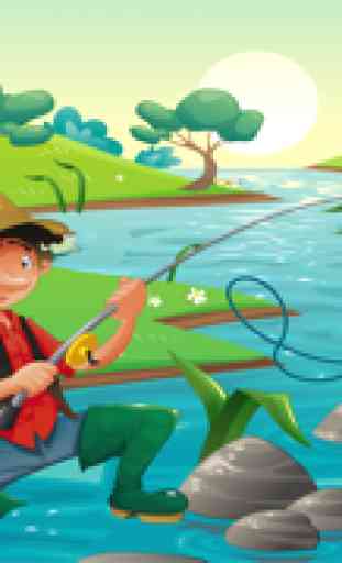 Angel-Spiel für Kleinkinder im Alter von 2 bis 5: Spiele, Puzzles und Rätsel für Kindergarten, Vorschule oder Schule. Lernen mit Meer, Wasser, Fische, Fischer und Angelrute 1