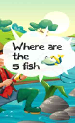 Angel-Spiel für Kleinkinder im Alter von 2 bis 5: Spiele, Puzzles und Rätsel für Kindergarten, Vorschule oder Schule. Lernen mit Meer, Wasser, Fische, Fischer und Angelrute 3