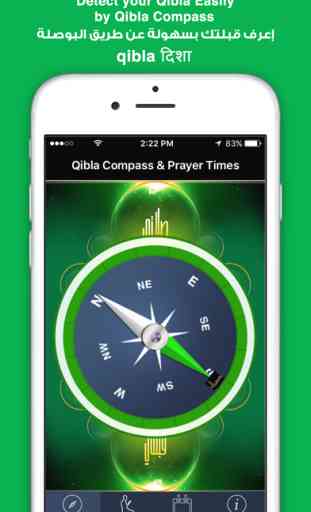 Qibla Compass-Prayer times:Kompass-Gebetszeiten 1