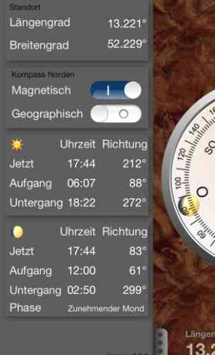 Sonne & Mond Kompass für iPad, iPhone und iPod Touch 2