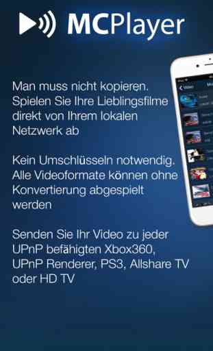 MCPlayer drahtlose UPnP-Video-Player für das iPhone, Stream-Filme auf HD-TV 1