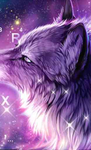 Starry Wolf thema - Tief lila Himmel Tastatur 1