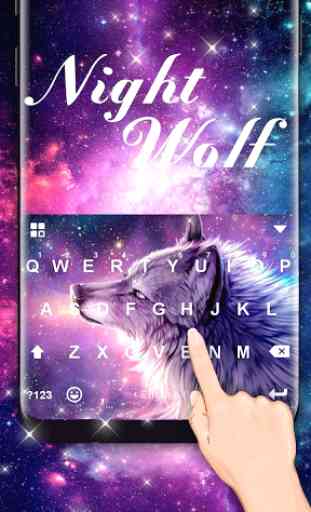 Starry Wolf thema - Tief lila Himmel Tastatur 2