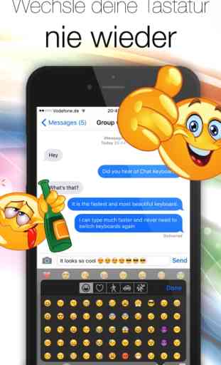 Chat Tastatur - Neue Emojis, tolle Sticker, Emoji-Shortcuts, eigene Fotos als Hintergrund für WhatsApp, Messenger, Facebook... 2