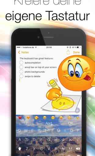 Chat Tastatur - Neue Emojis, tolle Sticker, Emoji-Shortcuts, eigene Fotos als Hintergrund für WhatsApp, Messenger, Facebook... 4