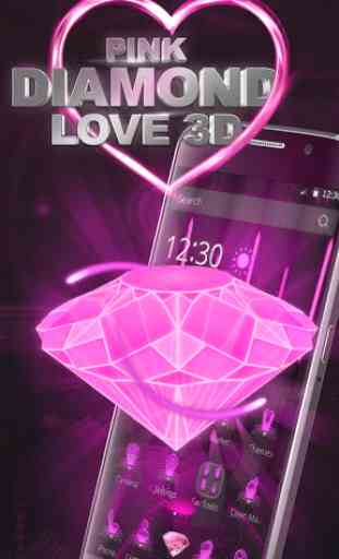 Rosa Diamant-Liebes-3D-Theme 1