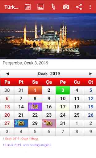 Türkiye Takvimi 2019 1