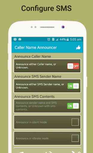 Anrufer Name Ansager, Flash auf Anruf und SMS 3