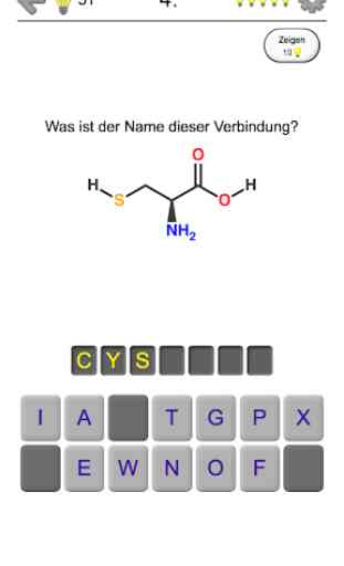 Aminosäuren - Strukturen, Namen und Codes Quiz 4