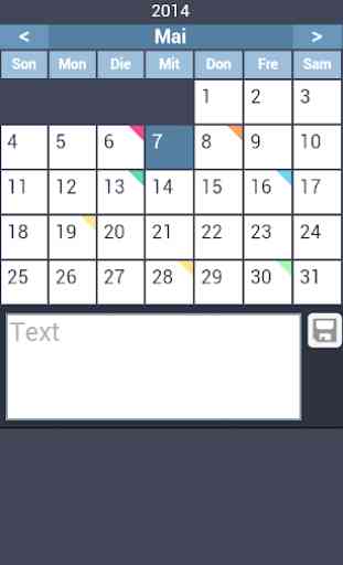 Kalender mit Farben 1