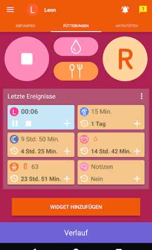 Stillen - Tracker und Babytagebuch, still app 1