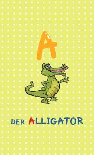 ABC Tiere Deutsch Alphabete Flash Cards: Vokabeln Lernen Kostenlos Für Kinder! 2