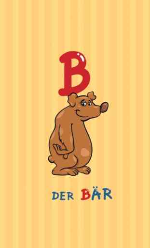 ABC Tiere Deutsch Alphabete Flash Cards: Vokabeln Lernen Kostenlos Für Kinder! 3