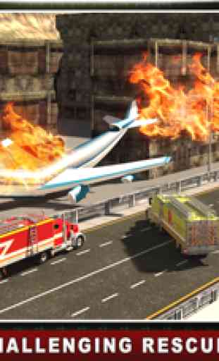Flughafen-Rettungs-LKW-Simulatoren - Großflugplatz virtuellen Fahrkünste in einer realistischen 3D-Umgebung Verkehrs 3