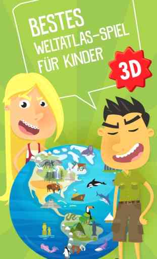3D Atlas für Kinder – Spiele und Welt Geographie 1