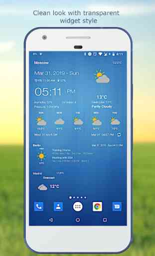 Wetter & Uhr Widget für Android (Wettervorhersage) 3