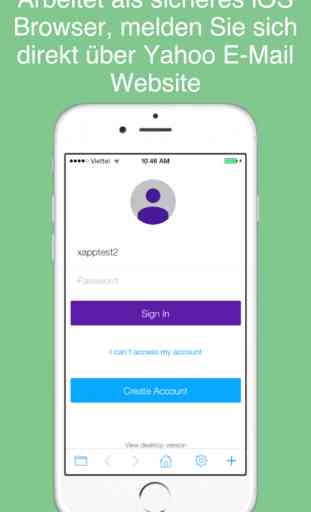 Safe Web für Yahoo : sichere und einfache E-Mail- mobile app mit Passcode. 2