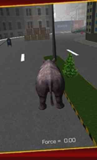 3D Rhino Simulator - Wildes Tier-Simulator und Simulationsspiel, die Stadt zu zerstören 1