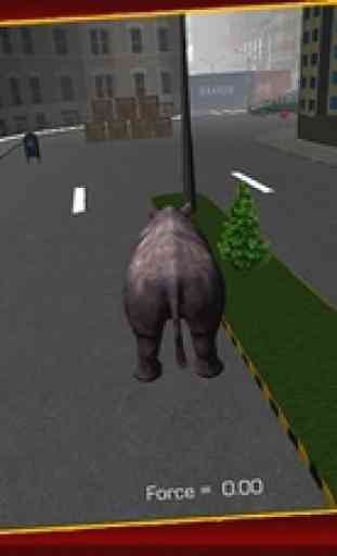 3D Rhino Simulator - Wildes Tier-Simulator und Simulationsspiel, die Stadt zu zerstören 2