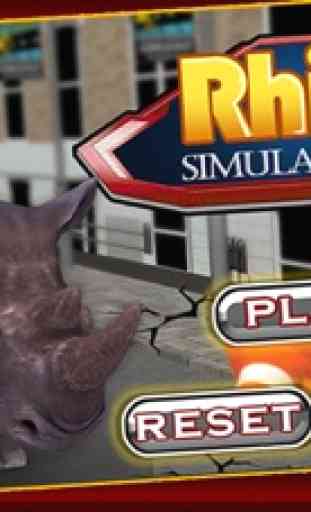 3D Rhino Simulator - Wildes Tier-Simulator und Simulationsspiel, die Stadt zu zerstören 3