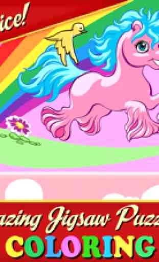 Mein Prinzessinnen Märchen Kinder Puzzle und Malbuch - Einhörner Pferde Drachen Mal Motive und magische Momente für die Mädchen und Jungen 4