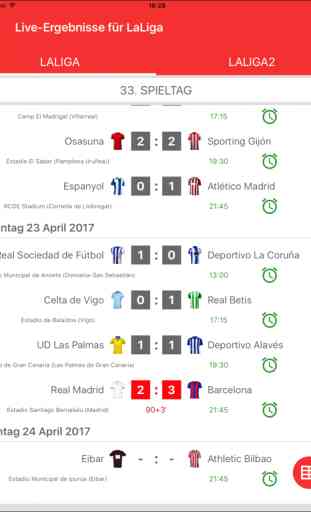 Live-Ergebnisse für La Liga 2017/2018 Fußball App 4