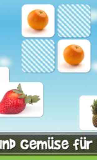 Spiel über Obst und Gemüse für Kleinkinder und Säuglinge in Deutsch gratis App für Kinder mit einem Ratespiel Bilderbuch Spiel 1