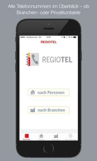 Regiotel - Die regionale Telefonbuch App der NOZ MEDIEN 1