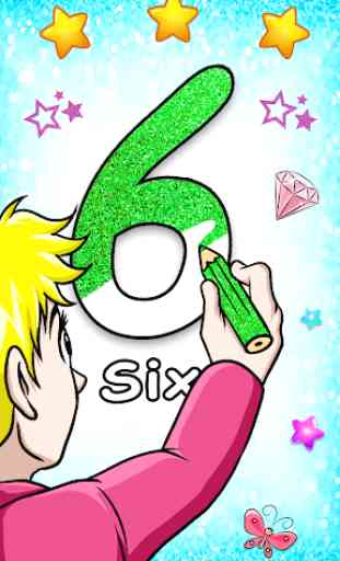 Glitter Number and letters coloring Book for kids 3