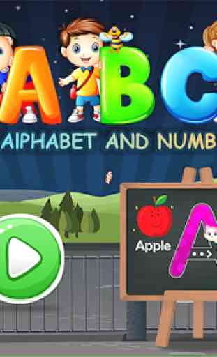 Lernen Sie das englische Alphabet und die Zahlen 1