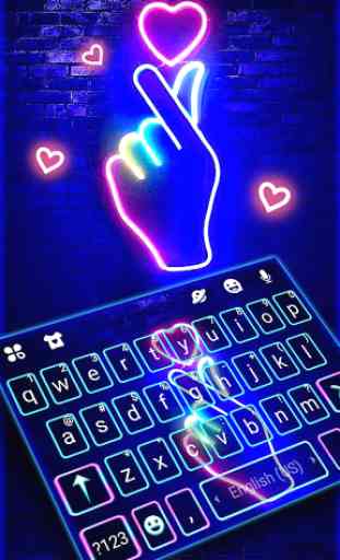 Love Heart Neon Tastatur-Thema 1