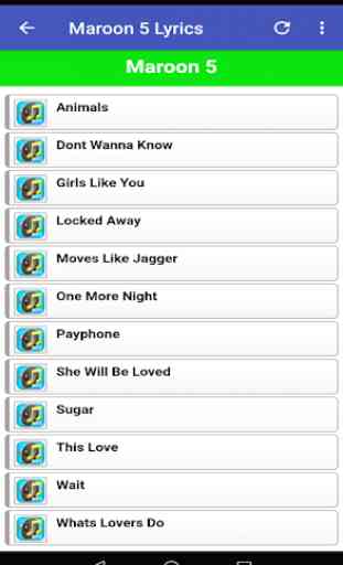 Maroon 5 Songs and Lyrics (Without Internet) 1