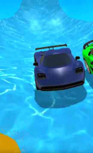 Aquapark Slide Cars Race ; Waterpark Ride 2