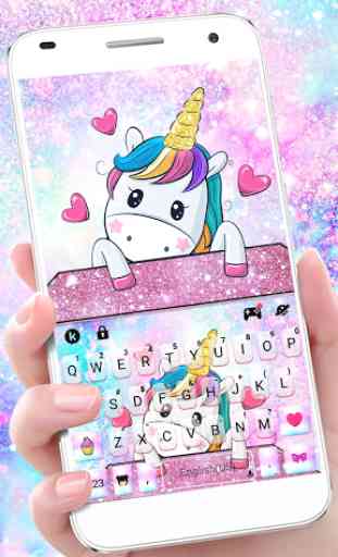 Cute Cartoon Unicorn Tastatur-Thema 1