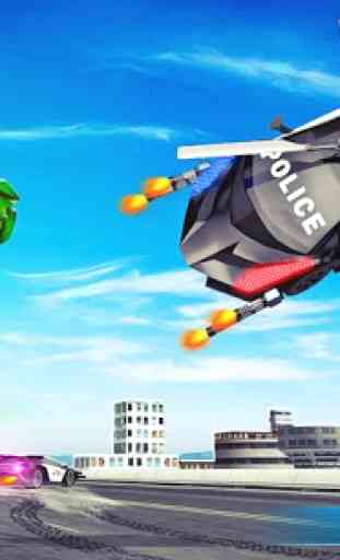 fliegender Polizeihubschrauber Auto Roboterspiele 2