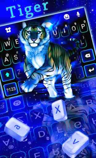 Neon Blue Tiger King Tastatur-Thema 2