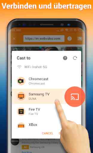 Übertragung auf TV: Chromecast, IPTV, FireTV, Xbox 3