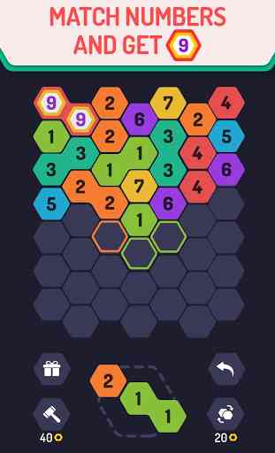 UP 9 – Hexa-Puzzle! Verschmelzen Sie Zahlen bis 9 1