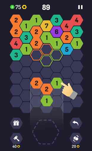 UP 9 – Hexa-Puzzle! Verschmelzen Sie Zahlen bis 9 2