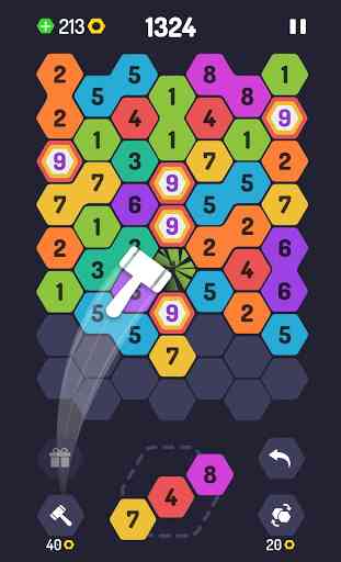 UP 9 – Hexa-Puzzle! Verschmelzen Sie Zahlen bis 9 4