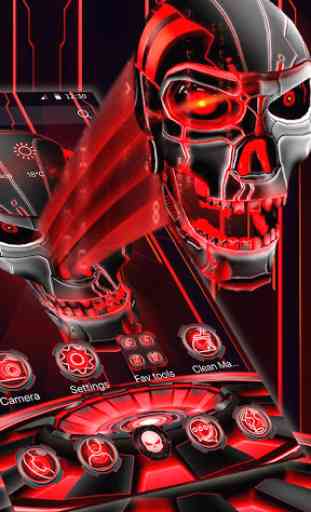 3D Tech Skull Launcher - Evil Halloween wallpaper 1