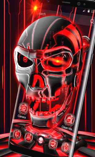 3D Tech Skull Launcher - Evil Halloween wallpaper 2