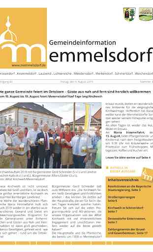 Mitteilungsblatt der Gemeinde Memmelsdorf 1