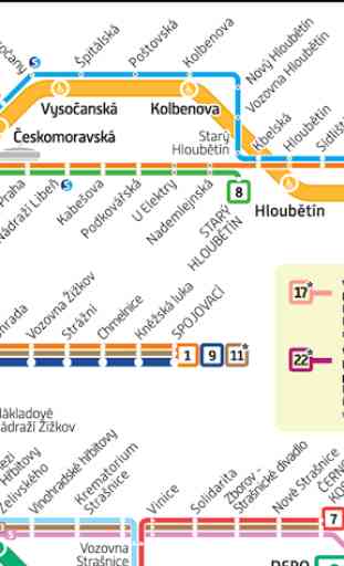 Prague Metro & Tram Map 3