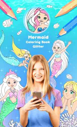 Mermaid Coloring Book Glitter 1