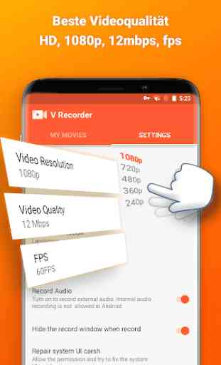 Bildschirmrecorder, Videorecorder, V Recorder Lite 3