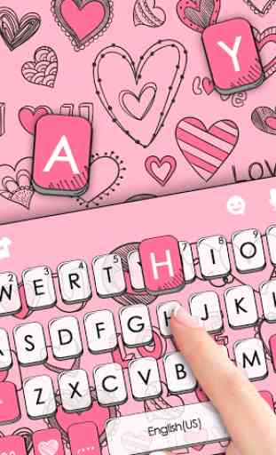 Doodle Pink Love Tastatur-Thema 2