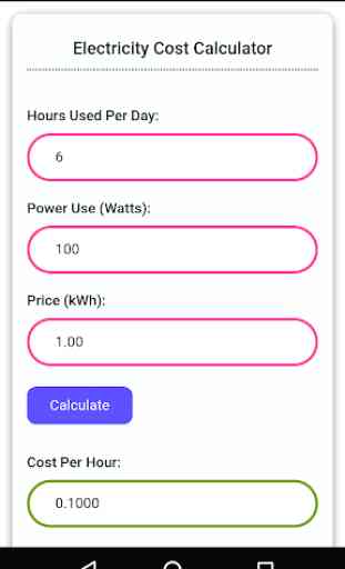 Electricity Cost Calculator 2